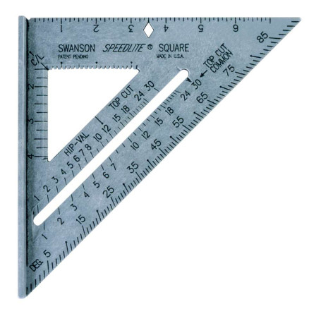 Inch Plastic Square protractor, 8 inches, gray, Swanson Speedlite Square Gray,T0112