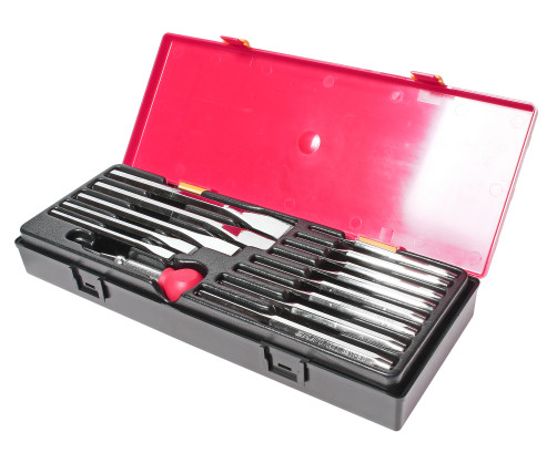 A set of chisels and chisels with a core included (in the case) 14 items JTC /1