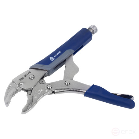 Зажим с фиксатором 175 мм, с закругленными губками МАСТАК 036-00175H