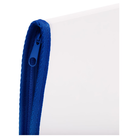 Folder with zipper STAMM A4, 500mkm, plastic, transparent, blue zipper around