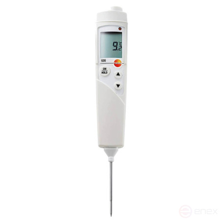 Testo 106 contact thermometer with TopSafe cover with verification