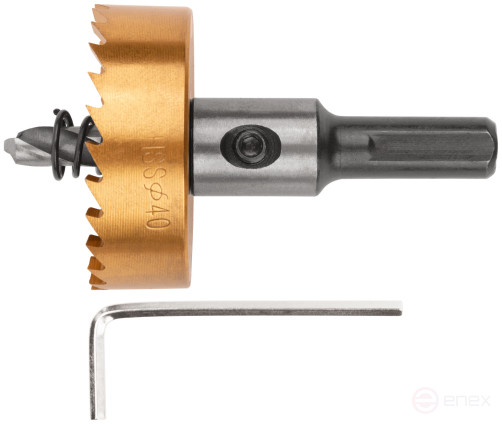 Metal ring crown, HSS steel, titanium coating 40 mm