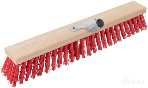 Profi wooden outdoor brush, stiff bristles, metal tool at an angle, 5-row, 500x65 mm