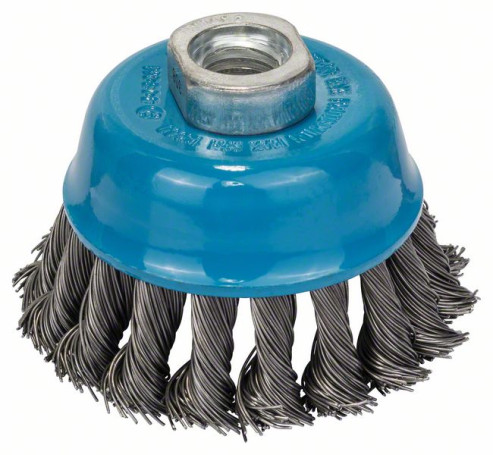 Cup brush with bundles of steel wire, 75 mm 75 mm, 0.5 mm, M14