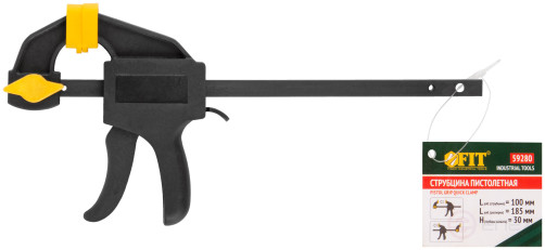 Струбцина нейлоновая пистолетная 100х185х30 мм