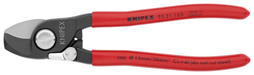 Cable cutter, spring, cut: cable Ø 15 mm (50 mm2, AWG 1/0), L-165 mm, black, 1-k handles