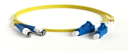 FC-D2-9-FC/UR-LC/UR-H-50M-LSZH-YL Patch cord fiber optic (cord) SM 9/125 (OS2), FC/UPC-LC/UPC, 2.0 mm, duplex, LSZH, 50 m