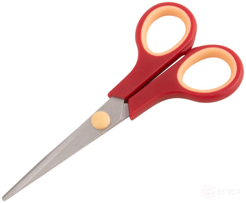 Household stainless steel scissors, rubberized handles, blade thickness 1.4 mm, 135 mm