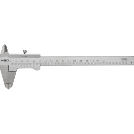 Caliper with DIN certificate, 150 mm, stainless steel
