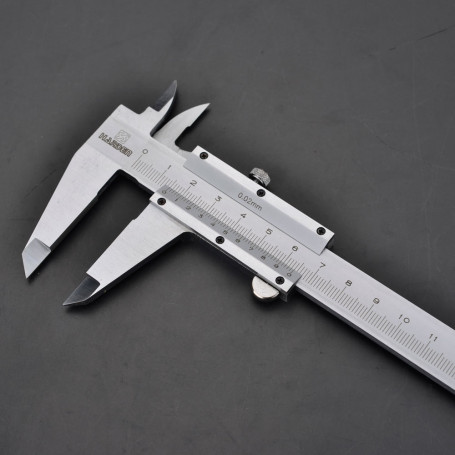 Caliper, tool steel, plastic case, 150 mm.// HARDEN