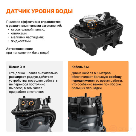 Пылесос для сухой и влажной уборки BORT BAX-600E