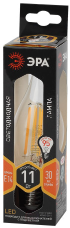 LED ERA Lamp F-LED BXS-11W-827-E14 11W Filament Candle in the wind Warm White light E14