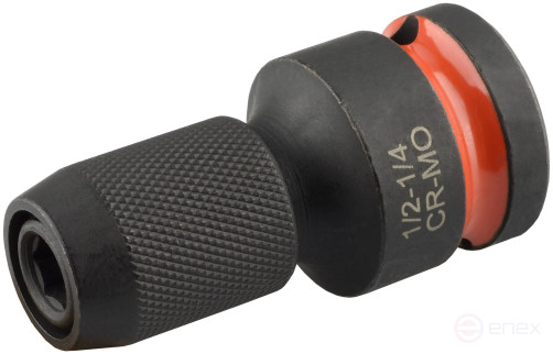 Переход адаптер для бит-вставок ударный 1/2"DR<--<HEX 1/4" (АвтоDело) 44820