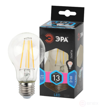 LED lamp ERA F-LED A60-13W-840-E27 13W Filament Pear Neutral White Light E27