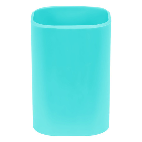 Подставка-стакан СТАММ "Фаворит", пластиковая, квадратная, мятная