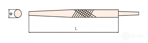 Напильник круглый 9,5х300мм BeCu искробезопасный 219-1008, HORTZ