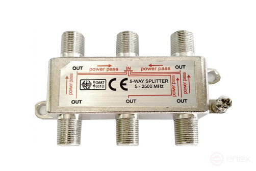 TV Ripo splitter (divider) in 5 directions for F connectors 5-2500 MHz