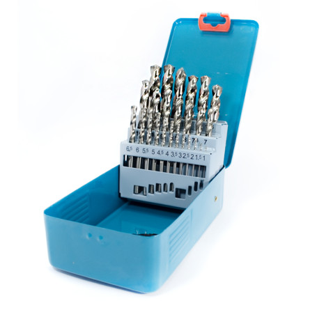 Set of drills f 1-13 (25pcs. 0.5 mm pitch) P6M5 in a metal Beltools case