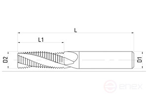 Threaded milling cutter (ISO), MMIG series, M8x1 mm