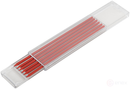 Replaceable pencils for construction pencil, red, 6 pcs.