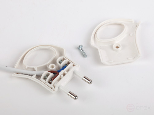 Вилка ЭРА V1 без заземления 10A с кольцом непрямой ввод белая