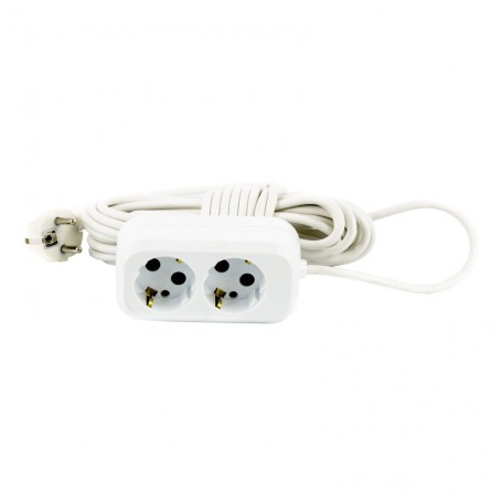 Household extension cord, uHz-10-207 series, with grounding, 7 m, 2 sockets, 10 A Denzel