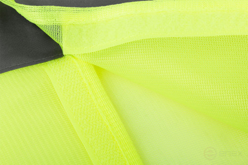 Yellow signal vest, 1 horizontal and 2 vertical stripes, 80 gr., size XXL
