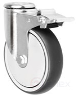 Колесная опора д.75 мм поворотная с тормозом под болт М12