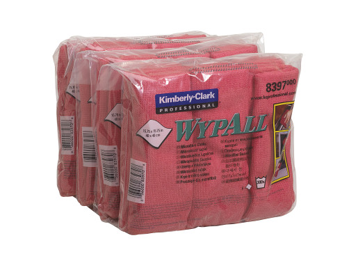 WypAll® Microfiber - Folded / Red /40 x 40 cm (4 Packs x 6 sheets)