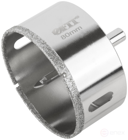 Коронка кольцевая по керамограниту, камню и кафелю алмазная с центровочным сверлом 80х70 мм