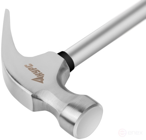 Молоток-гвоздодер, металлическая ручка, резиновая рукоятка 27 мм, 340 гр.