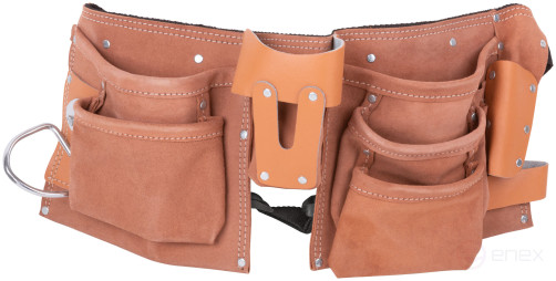 Пояс для инструмента двойной, кожа, 10 отделений, 1 петля для инструмента