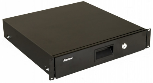 TDR3-2U-460-RAL9004 Полка (ящик) для документов 2U, 88х483х460мм (ВхШхГ), цвет черный (RAL 9004)