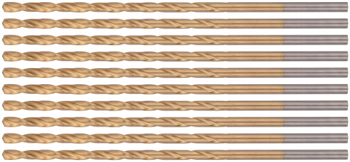 Сверла HSS по металлу, удлиненные, титановое покрытие 3,2х102 мм (10 шт.)