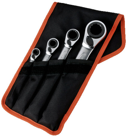 Wrench set with ratchet ring 4 in 1: 8 - 27 mm, 4 pcs