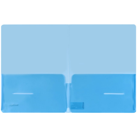 Berlingo corner folder, A4, 180 microns, 2 inner pockets, transparent blue