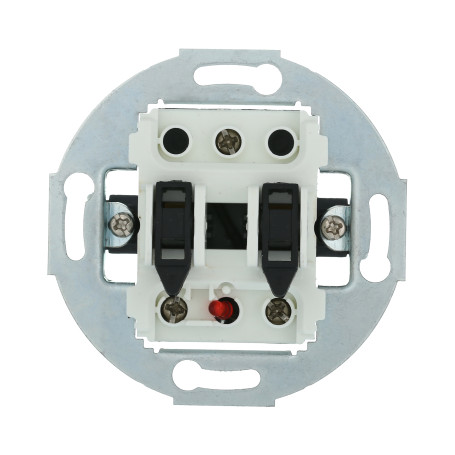 Two-key switch (circuit 5L) with indicator 16 A, 250 B (black) Vintage