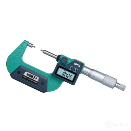 Digital micrometer with small measuring surfaces (10x13 mm) 0-25 mm (0.001 mm)