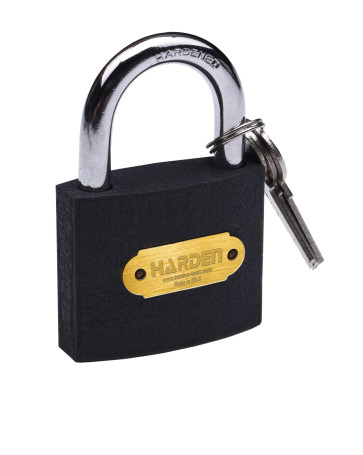 Hinged steel lock with 3 keys, 60 mm // HARDEN