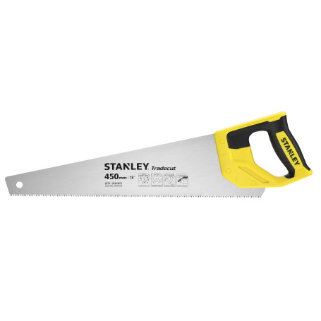 Tradecut wood hacksaw with hardened tooth STANLEY STHT20354-1, 7x450 mm
