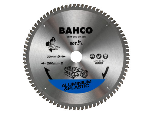 Пильный диск по алюминию и пластику (250x30 мм, Z=80, трапециевидный зуб)