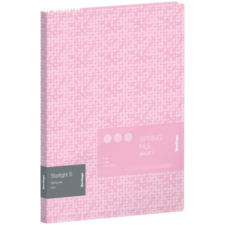 Folder with Berlingo "Starlight S" spring binder, 17 mm, 600 microns, pink, with inner pocket,