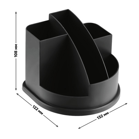 Настольная подставка СТАММ "Авангард", пластиковая, черная