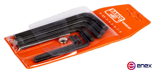 Набор шестигранных Г-образных ключей 2 - 8 мм, 8 шт