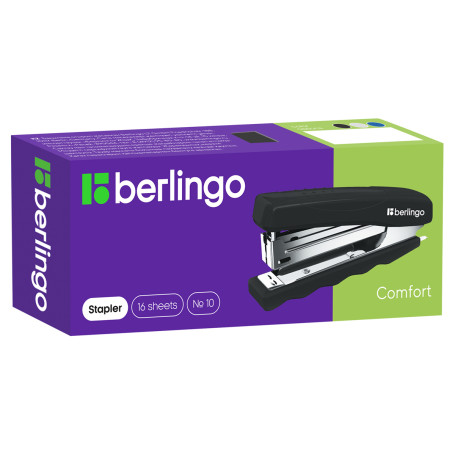 Stapler No. 10 Berlingo "Comfort" up to 16 liters., plastic case, blue