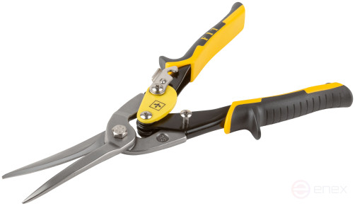 Ножницы по металлу усиленные CrMo Профи, прорезиненные ручки, удлиненные прямые 300 мм