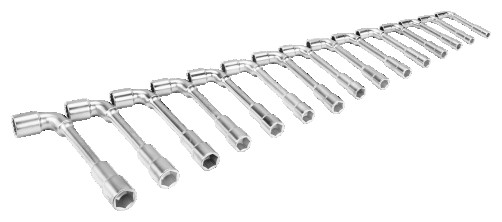 Набор изогнутых торцевых ключей серии 28М, 8 - 24 мм, 15 шт