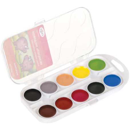 Watercolor Gamma "Cartoons" NEW, honey, 20 colors, without brush, plastic. package, European weight
