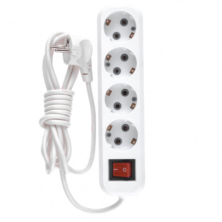 Household extension cord, with grounding and switch, 4 m, 3 sockets, 10 A, UHz10 Denzel series