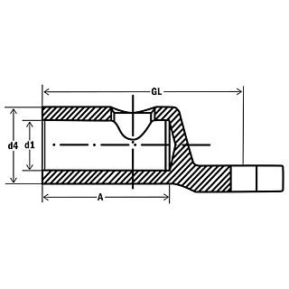 Наконечник кабельный резьбовой, среднее напряжение 10-30 кВ, 16-95 M12